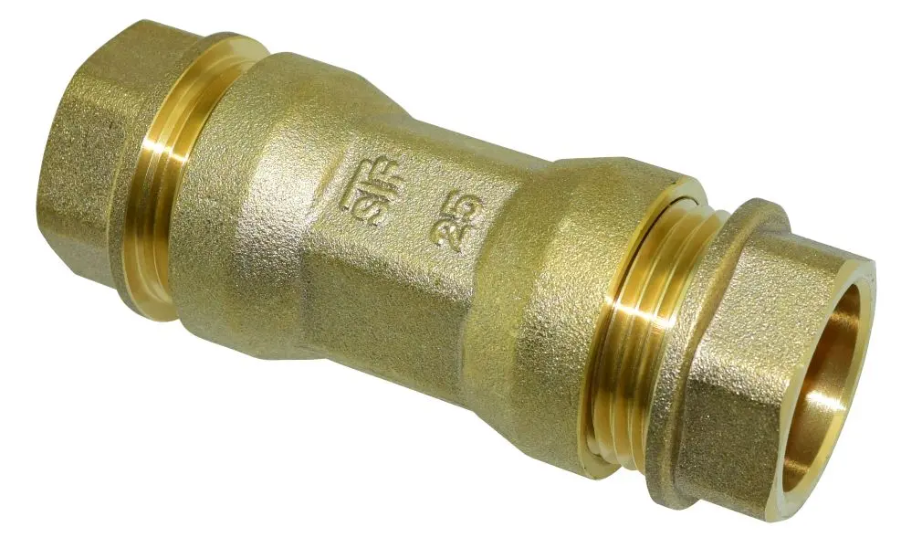 Liitin muovi-muovi 25-25 messinki