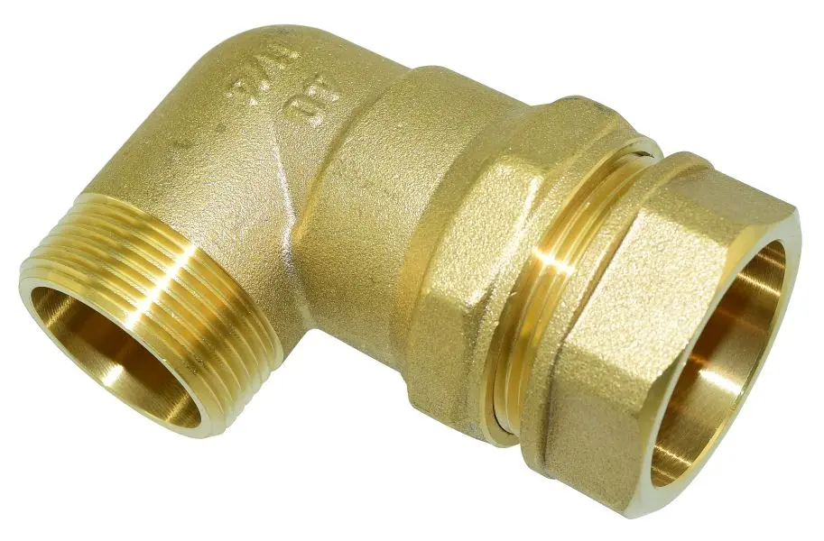 Kulmaliitin muovi-rauta 1 ¼"-40 ulkokierre messinki