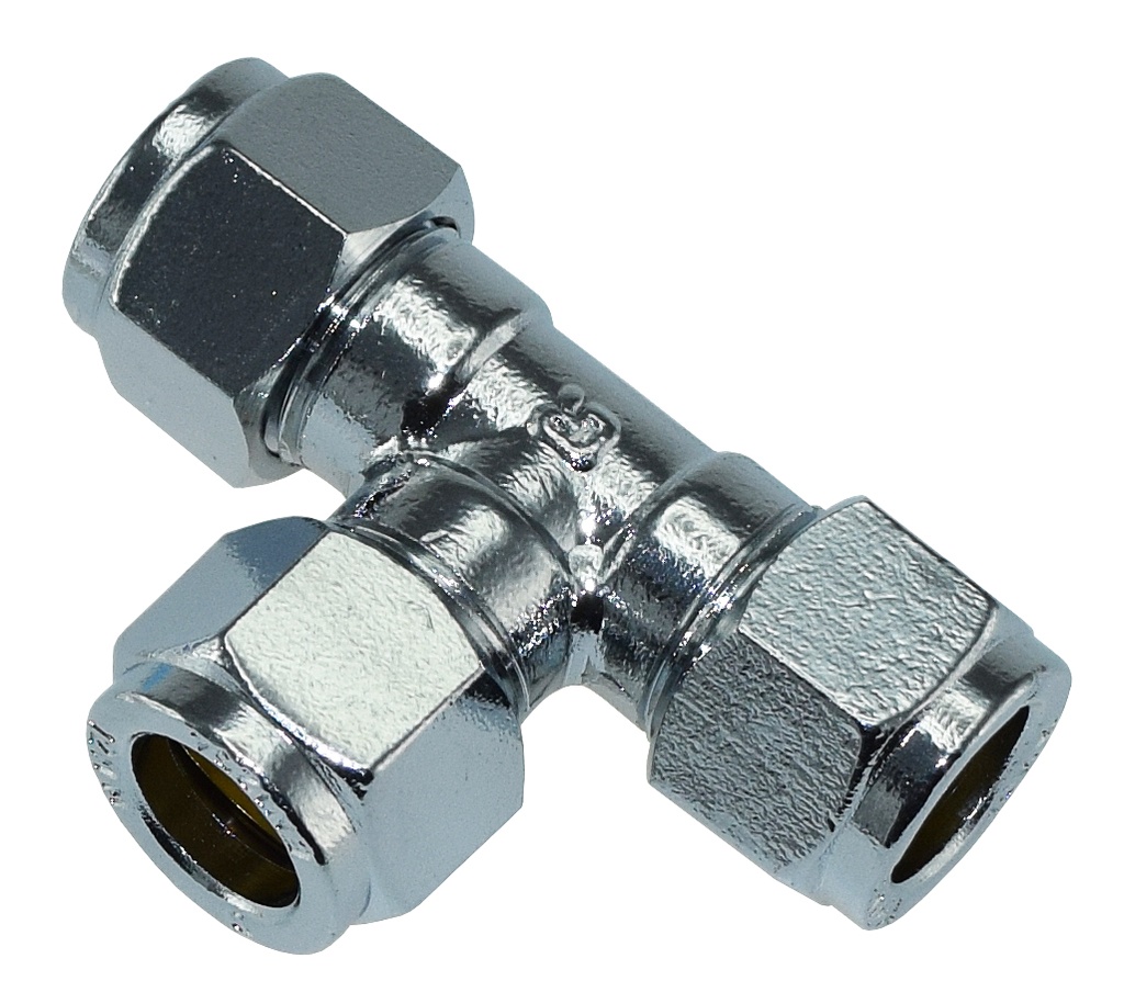 Puserrusliitin T-haara 12 kromattu STF