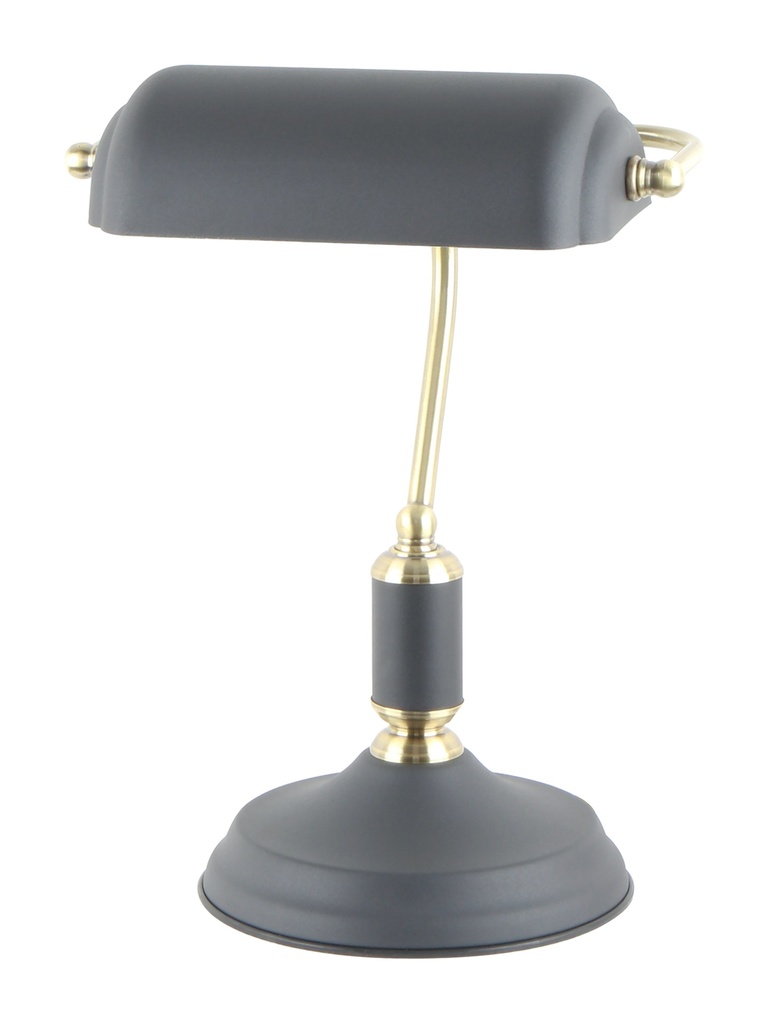 Pöytävalaisin PANKKIIRI E27 musta/harjattu messinki