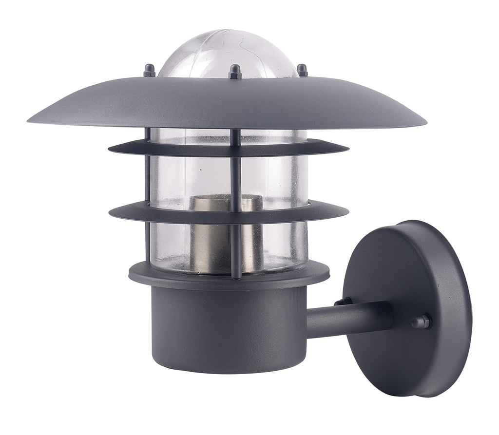 Seinävalaisin RAHOLA E27 alakiinnitys IP44 antrasiitti