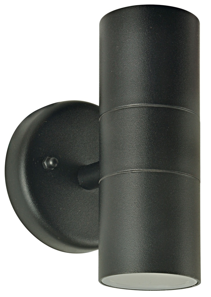 Seinävalaisin AMURI 2xGU10 ylös-alas IP44 musta 