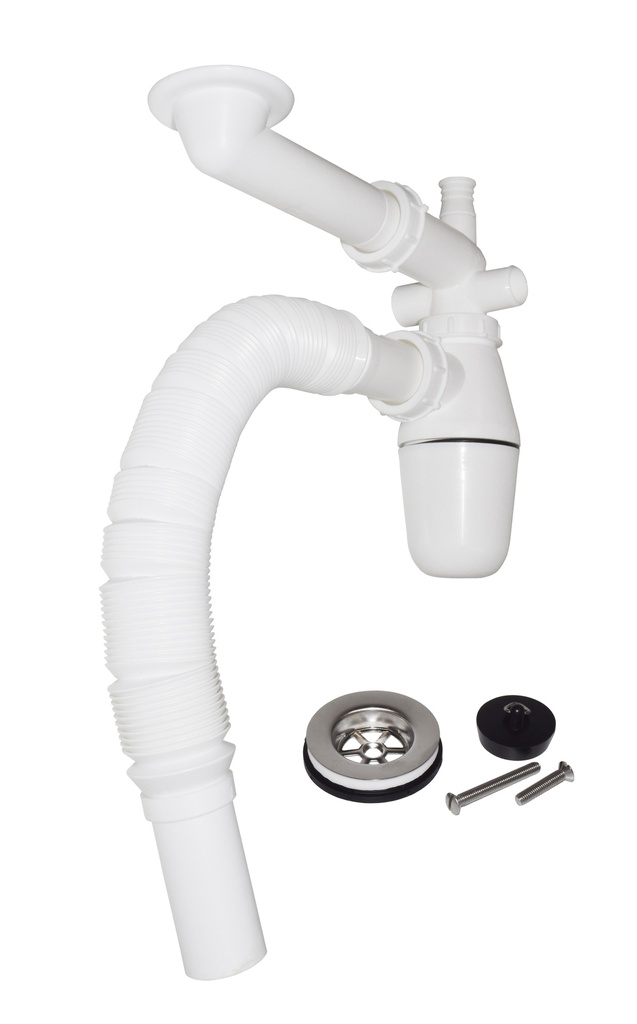 Vesilukko haitariputkella 32 mm muovia valkoinen