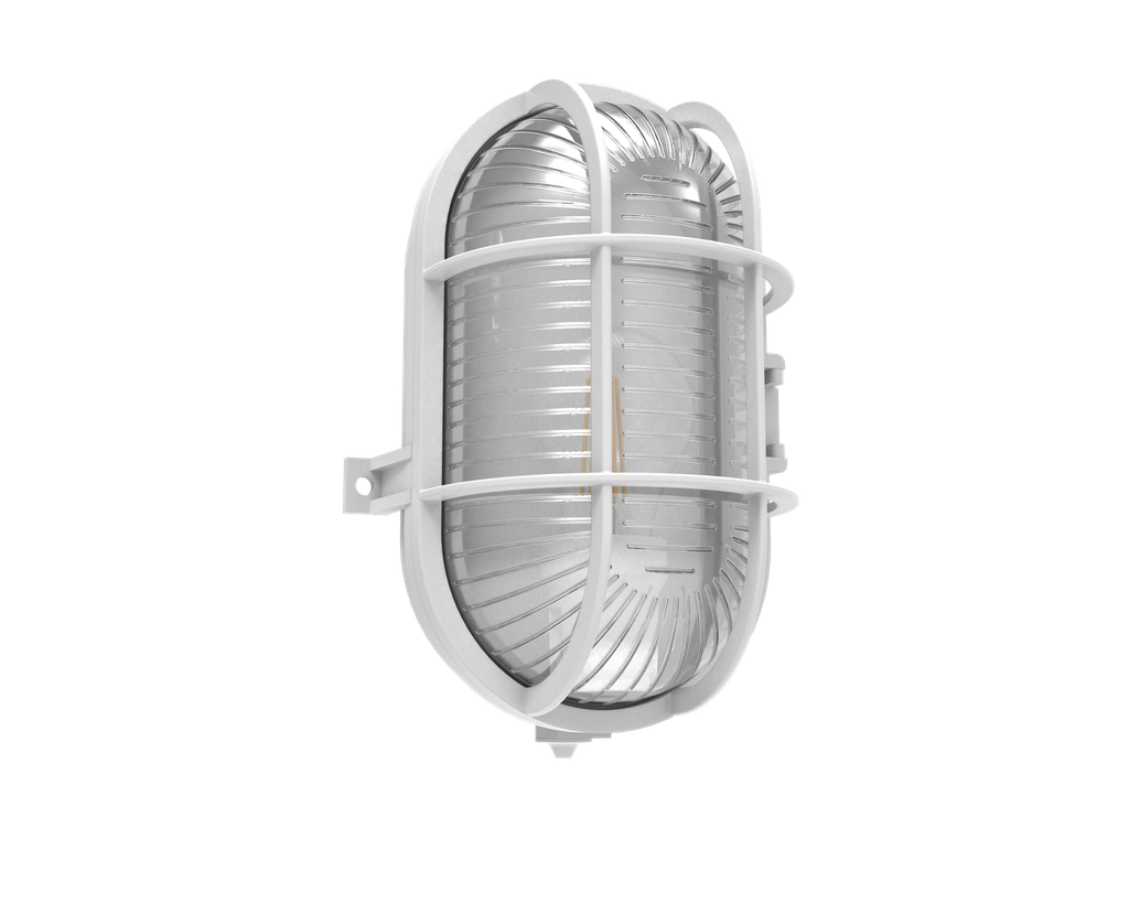 Laivavalaisin ovaali E27 IP44 valkoinen