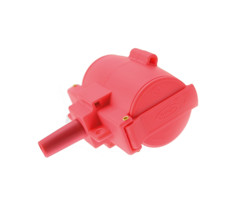 Jatkopistorasia 2-osainen punainen IP44 