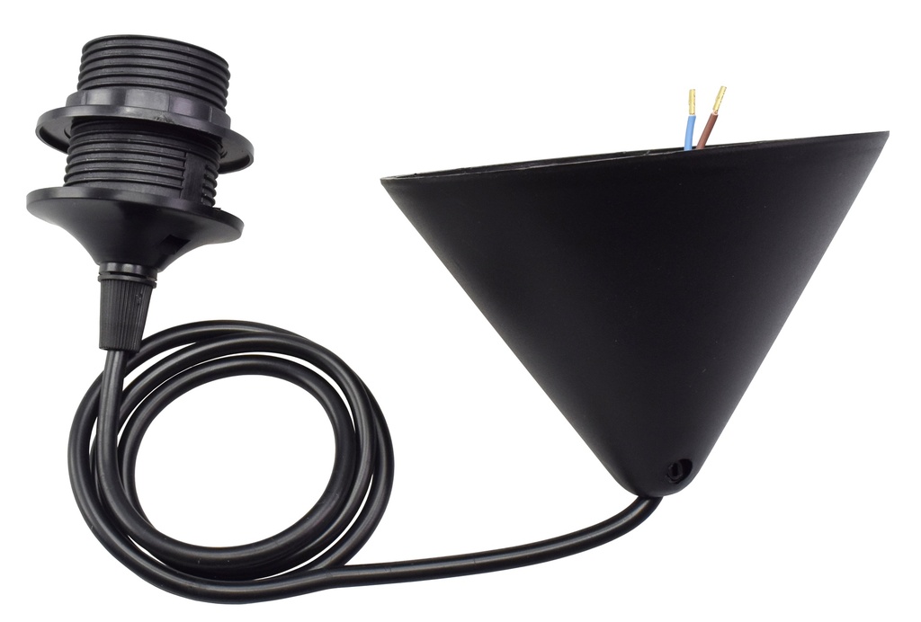 Ripustusjohto laipalla E27 1 m musta