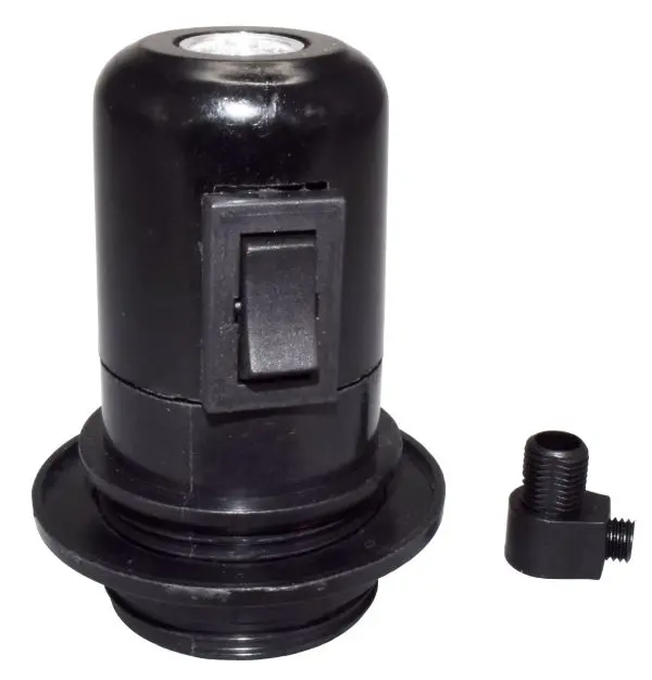 Lampunpidin valokytkimellä E27 musta