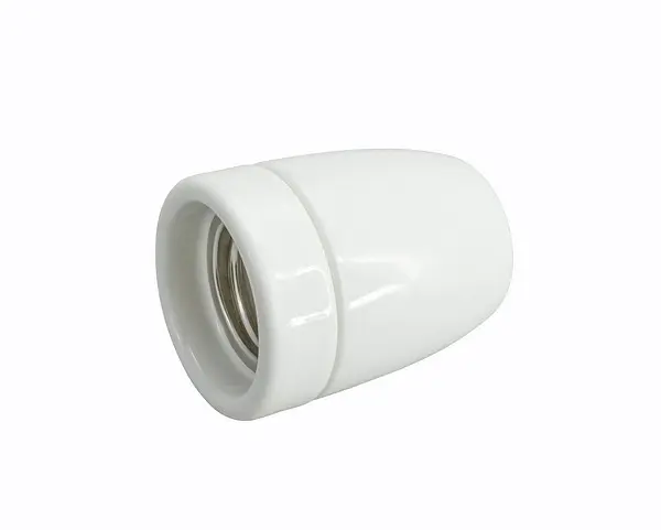 Lampunpidin E27 posliini valkoinen