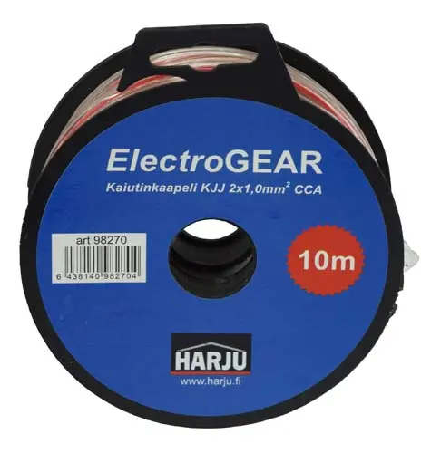 Kaiutinkaapeli KJJ 2x1,0 10 m