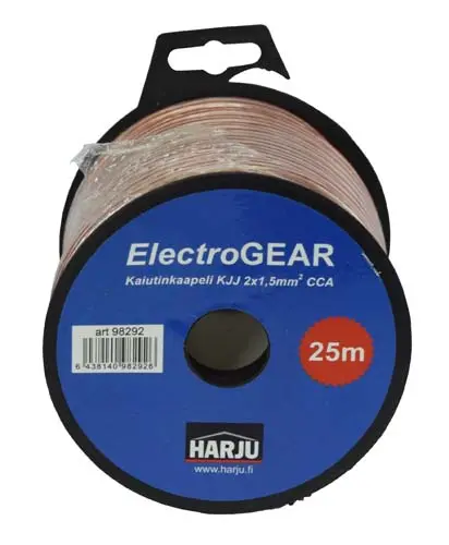 Kaiutinkaapeli KJJ 2x1,5 25 m