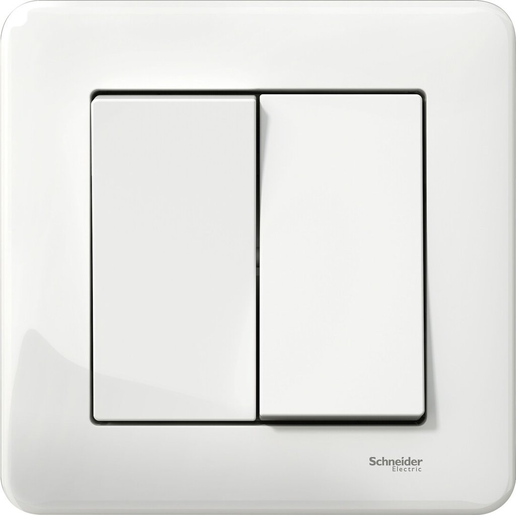 Kytkin Schneider Exxact 5 kruunu uppo valkoinen