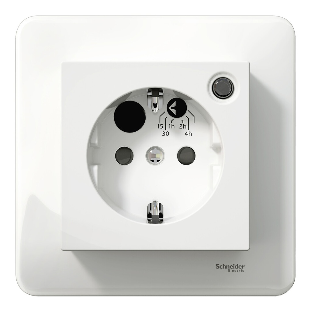 Ajastinpistorasia Schneider Exxact 1-os 8A valkoinen