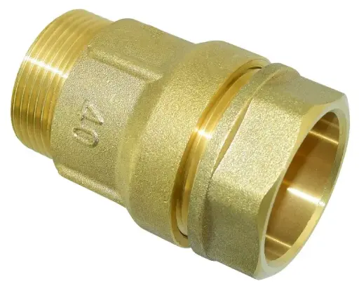 [5181] Liitin muovi-rauta 40-1 1/4" ulkokierre messinki