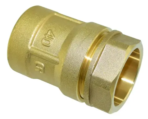 [5195] Liitin muovi-rauta 40-1 1/4" sisäkierre messinki