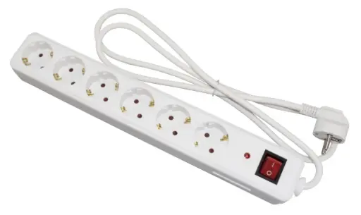 [24615] Jatkojohto 6-osainen 1,5 m ylijännitesuojalla ja valokytkimellä