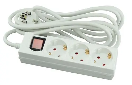 [26330] Jatkojohto 3-osainen 3 m maadoitettu valokytkimellä