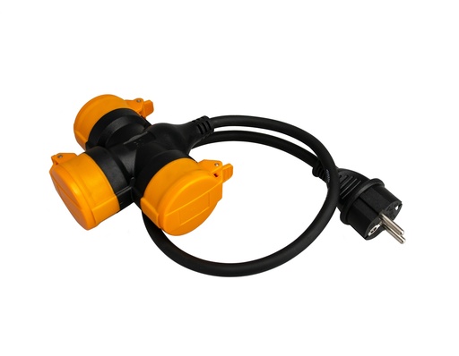 [27448] Jatkojohto 3-osainen 3x1.5H05RR-F kumi 0,5m IP44 