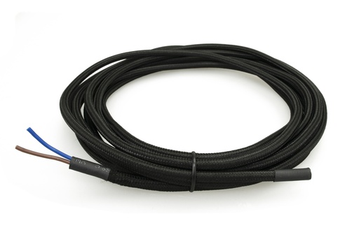 [41651] Asennuskaapeli kangaspäällysteinen 2x0.75 5 m musta