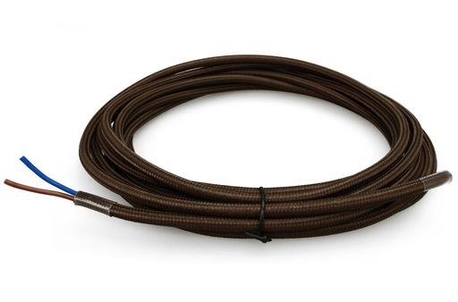 [41653] Asennuskaapeli kangaspäällysteinen 2x0.75 5 m t. ruskea