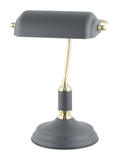 [42048] Pöytävalaisin PANKKIIRI E27 musta/harjattu messinki