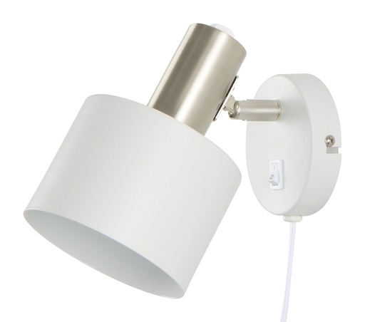 [46039] Seinävalaisin E27 valkoinen/harjattu nikkeli