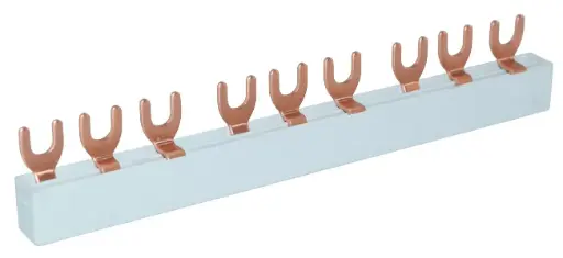 [90337] Virtakisko 3-vaihe 9 moduulia haarukka 3P 10 mm²