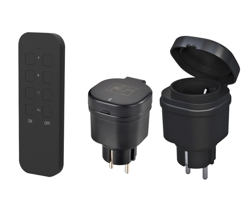 [93562] Kauko-ohjattava pistorasia 2-osainen 16A/3680 W IP44