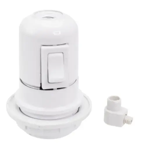 [94417] Lampunpidin valokytkimellä E27 valkoinen