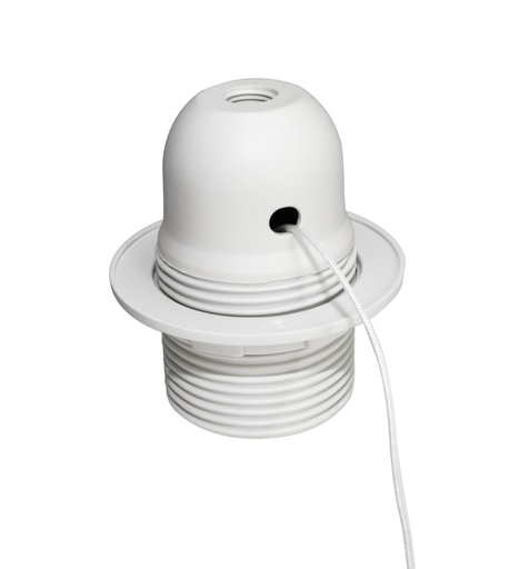 [94426] Lampunpidin E27 vetokytkimellä valkoinen