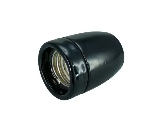 [94451] Lampunpidin E27 posliini musta