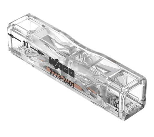 [2773-2401] Wago push-wire läpimenoliitin  maks. 4 mm²; 2-johdin