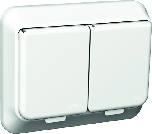 [WDE008249] Pistorasia Schneider Exxact 2-os uppo valkoinen IP44