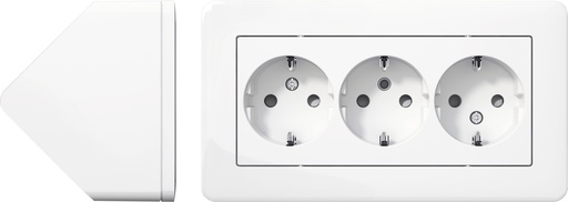 [WDE008290] Kulmapistorasia Schneider Exxact 3-os valkoinen